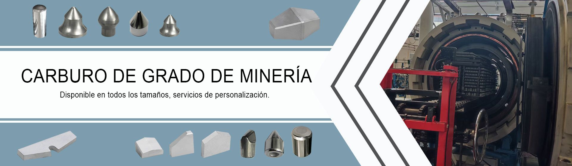Botones e insertos de carburo de grado minero de la marca Rydmet para la fabricación de herramientas de roca y tierra